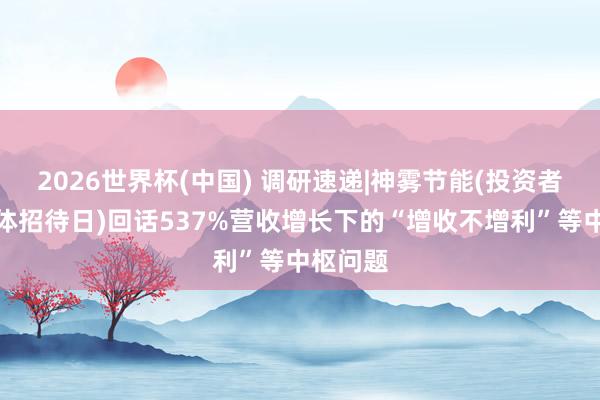 2026世界杯(中國) 調(diào)研速遞|神霧節(jié)能(投資者網(wǎng)上集體招待日)回話537%營收增長下的“增收不增利”等中樞問題