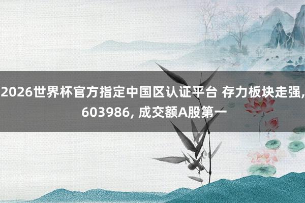 2026世界杯官方指定中國區認證平臺 存力板塊走強, 603986, 成交額A股第一