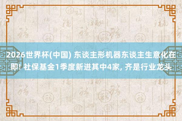2026世界杯(中國) 東談主形機(jī)器東談主生意化在即! 社保基金1季度新進(jìn)其中4家, 齊是行業(yè)龍頭