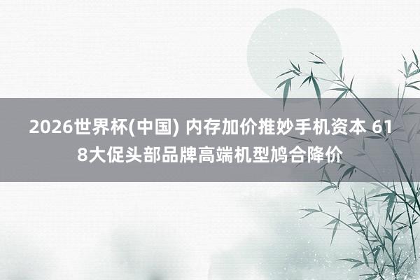 2026世界杯(中國(guó)) 內(nèi)存加價(jià)推妙手機(jī)資本 618大促頭部品牌高端機(jī)型鳩合降價(jià)