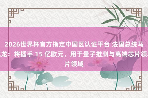 2026世界杯官方指定中國(guó)區(qū)認(rèn)證平臺(tái) 法國(guó)總統(tǒng)馬克龍：將插手 15 億歐元，用于量子推測(cè)與高端芯片領(lǐng)域