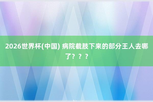 2026世界杯(中國) 病院截肢下來的部分王人去哪了？？？