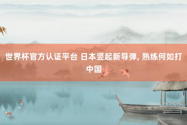 世界杯官方認(rèn)證平臺(tái) 日本豎起新導(dǎo)彈, 熟練何如打中國(guó)