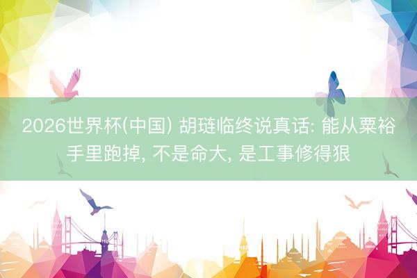 2026世界杯(中國) 胡璉臨終說真話: 能從粟裕手里跑掉, 不是命大, 是工事修得狠