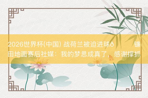 2026世界杯(中國) 戰荷蘭被迫進球??鐮田地面賽后社媒：我的夢思成真了，感謝撐抓