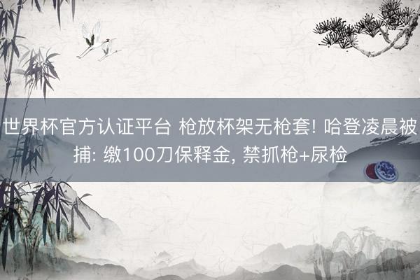 世界杯官方認(rèn)證平臺(tái) 槍放杯架無(wú)槍套! 哈登凌晨被捕: 繳100刀保釋金, 禁抓槍+尿檢